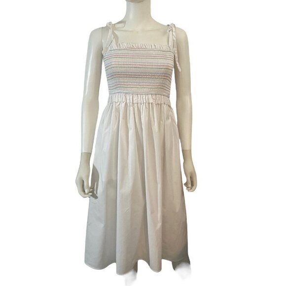 NWT English Factory White Smocked Dress XSmall - Picture 1 of 7